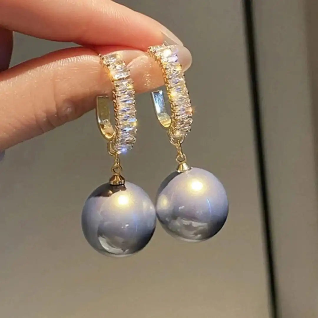 Elegant Pearl and Zirconia Earrings