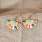 Fan Shape Colorful Enamel Hoop Earrings