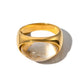 Chunky Half Gemstone Dome Rings