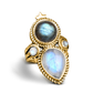 Celestial Moonstone Labradorite Ring