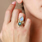 Celestial Moonstone Labradorite Ring
