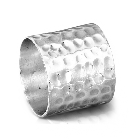 Hammered Wide Band Ring