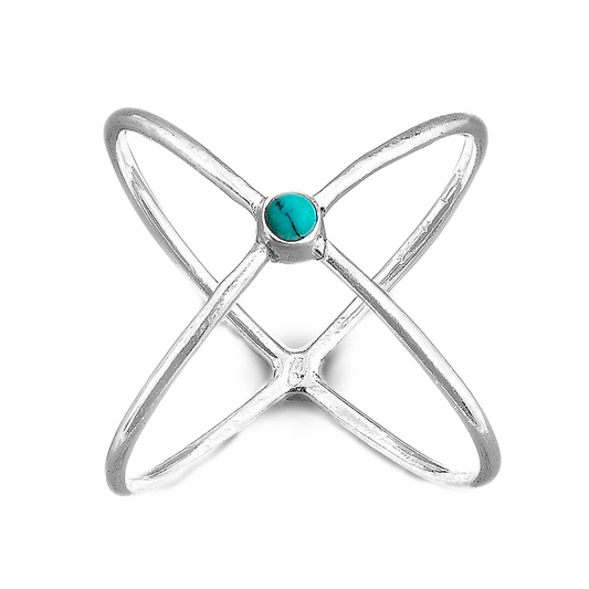 Criss Cross Turquoise Ring