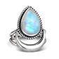 Crescent Moon Moonstone Ring