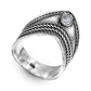 Chevron Moonstone Silver Ring