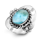 Larimar Silver Boho Ring