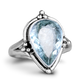 Teardrop Aquamarine Silver Ring
