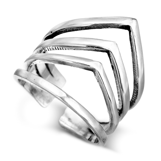 Triple Chevron Boho Ring