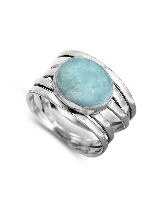Chunky Aquamarine Wrap Ring