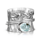 Aquamarine Leaf Spinner Ring