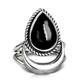 Black Tourmaline Moon Ring
