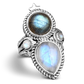 Celestial Moonstone Labradorite Ring