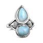 Boho Larimar Shell Ring