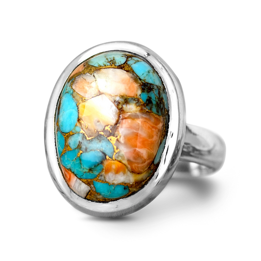 Oyster Copper Turquoise Ring