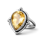 Citrine Teardrop Silver Ring