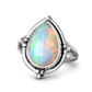 Opal Teardrop Silver Ring