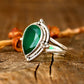 Teardrop Green Onyx Ring