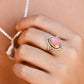 Teardrop Peach Moonstone Ring