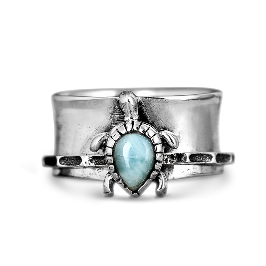 Turtle Larimar Fidget Ring