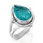 Fluorite Teardrop Silver Ring