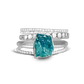 Raw Apatite Silver Ring Set