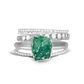 Green Aventurine Silver Ring Set
