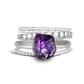 Amethyst Silver Stacking Ring Set