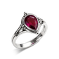Ruby Teardrop Boho Ring