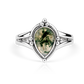 Moss Agate Teardrop Ring