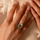 Moss Agate Teardrop Ring