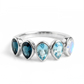 Moonstone Ombre Teardrops Ring