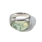Chunky Half Gemstone Dome Rings