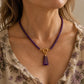 Beaded Geometric Pendant Necklace