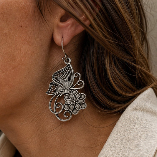 Bohemian Hollow Carved Butterfly Earrings