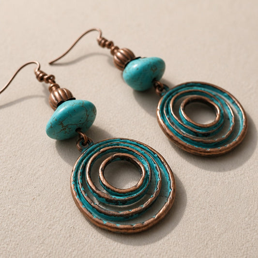 Boho Magnesite Stone Hoop Earrings