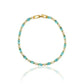 Gold Zircon Turquoise Stone Bracelet