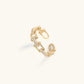 Dazzling Crystal Gold Open Ring