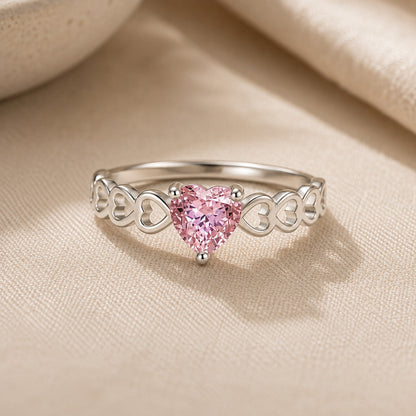 Rosalie Heart Zirconia White Gold Ring