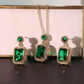 Radiant Emerald Rectangle Halo Set