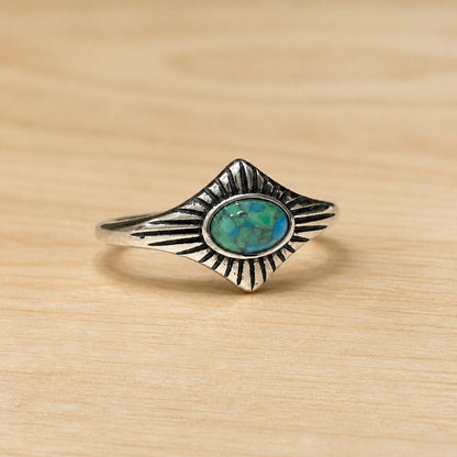 Exquisite Turquoise Sunburst Ring