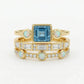 Vintage Blue Crystal Ring Set