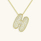 Bubble Initial Crystals Necklace