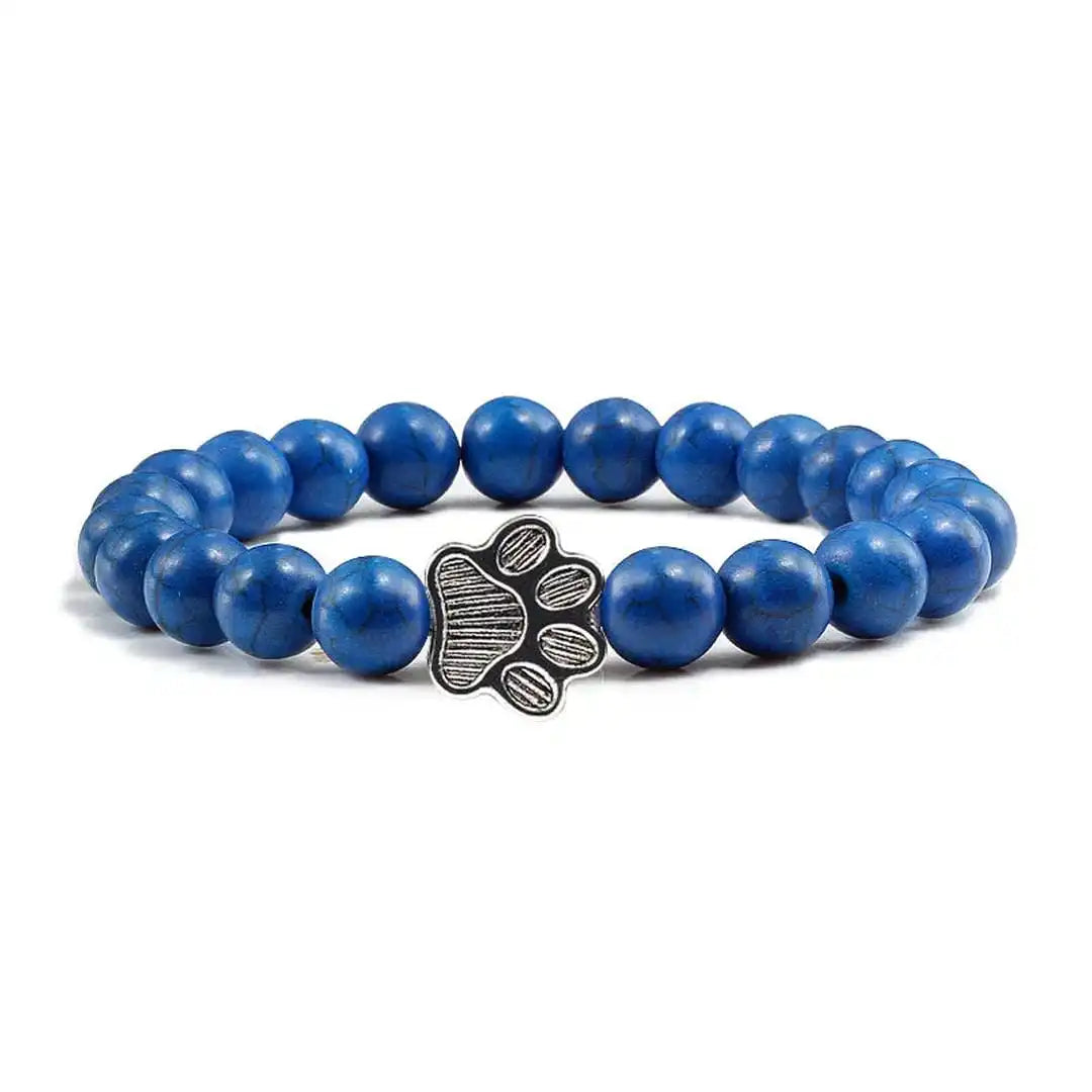 Beaded Paw Bracelet Natural Stone Design