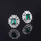 Emerald Crystal Silver Earrings