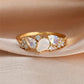 Elegant Gold Moonstone Cluster Ring