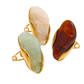 Organic Gemstone Adjustable Statement Rings