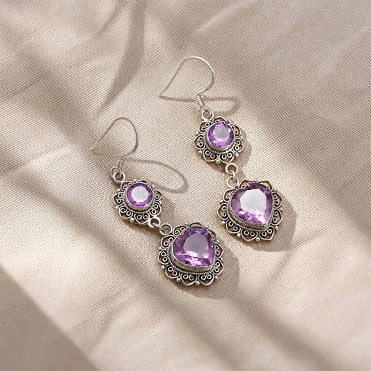 Heart Halo Drop Earrings