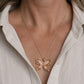 Hollow Crystal Butterfly Pendant Necklace