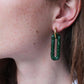 Pave Rectangle Link Hoop Earrings