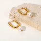 Everyday Pearl Drop Hoop Earrings